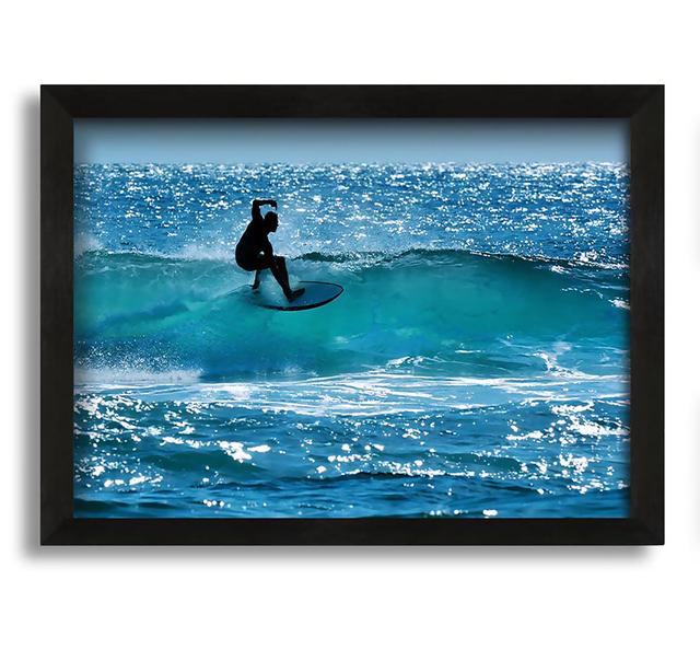 California Surfer Framed Print House of Hampton Size: 60cm H x 84cm W x 10cm D, Format: Black Framed Canvas on Productcaster.