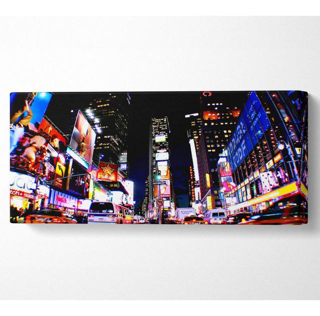 New York Broadway Yellow Cabs - Wrapped Canvas Art Prints Ebern Designs Size: 50.8cm H x 121.9cm W x 10cm D on Productcaster.