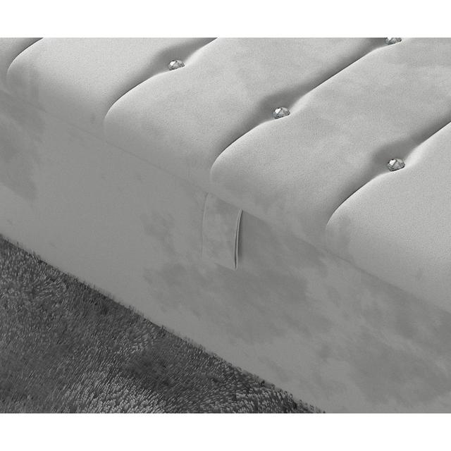 Tullyrusk 102Cm Tufted Rectangle Storage Ottoman Fairmont Park Upholstery Colour: Silver on Productcaster.