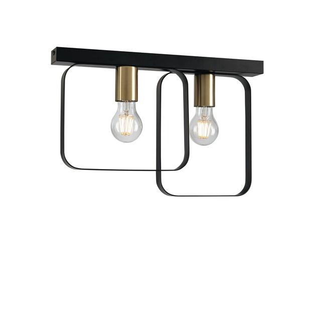 Solen 2-Light 27cm Flush Mount Ivy Bronx Fixture Finish: Black on Productcaster.