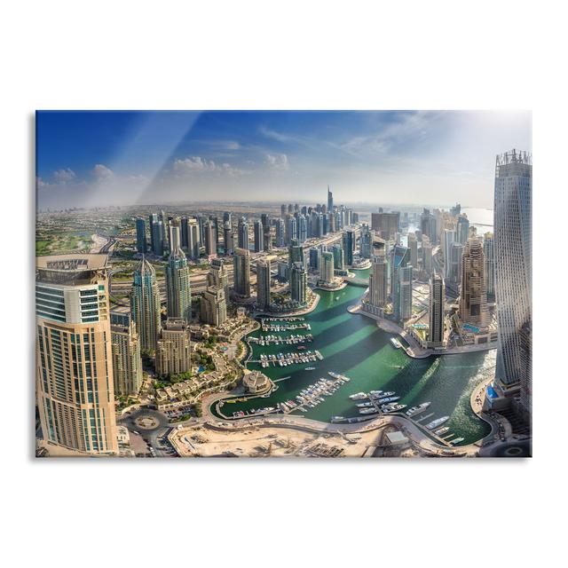 Dubai Hotel Burj Al Arab - No Frame Print on Glass Brayden Studio Size: 60cm H x 80cm W x 0.4cm D on Productcaster.