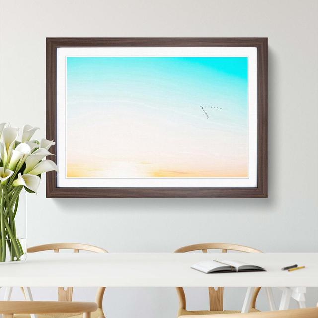 Flock of Birds - Picture Frame Photograph Print East Urban Home Size: 48cm H x 65cm W x 2cm D, Frame Option: Walnut Framed on Productcaster.