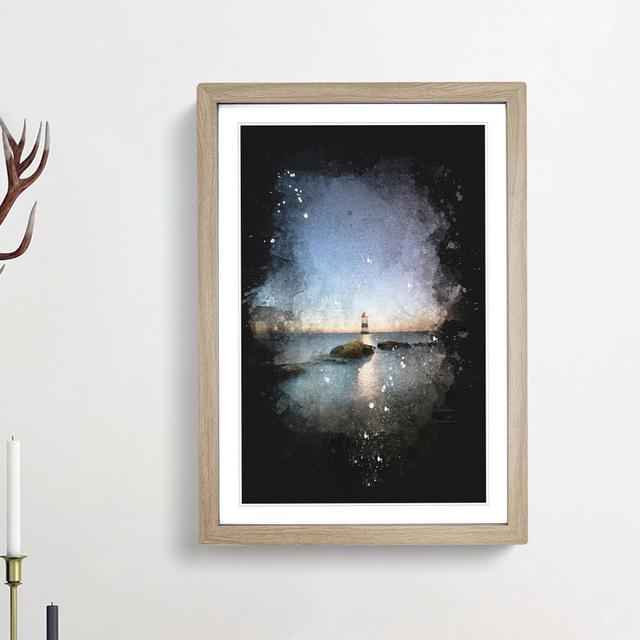 Penmon Lighthouse in Anglesey Wales - Picture Frame Graphic Art Print East Urban Home Frame Option: Oak Framed, Size: 33cm H x 24cm W x 2cm D on Productcaster.