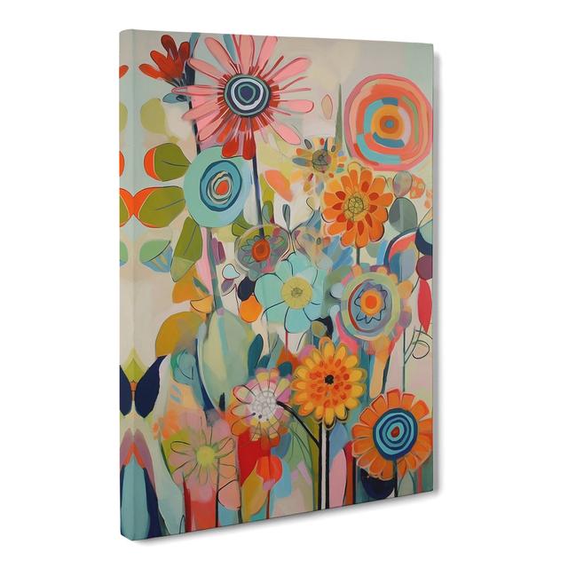 Contemporary Orphism Flowers Vol.6 - Wrapped Canvas Graphic Art Marlow Home Co. Size: 50cm H x 35cm W x 3cm D on Productcaster.