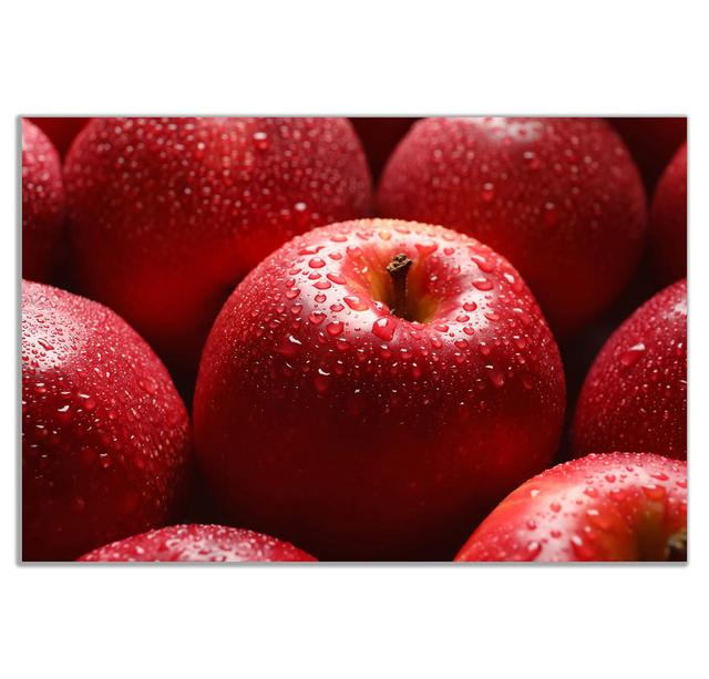 Red Apple With Water Drop Food Canvas Wall Art Picture Print Panther Print Size: 51cm H x 76cm W on Productcaster.