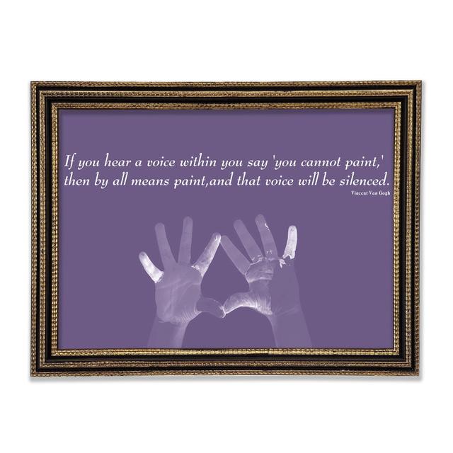 Vincent Van Gogh If You Hear A Voice Lilac Framed Print Happy Larry Size: 42cm H x 59.7cm W x 3cm D on Productcaster.