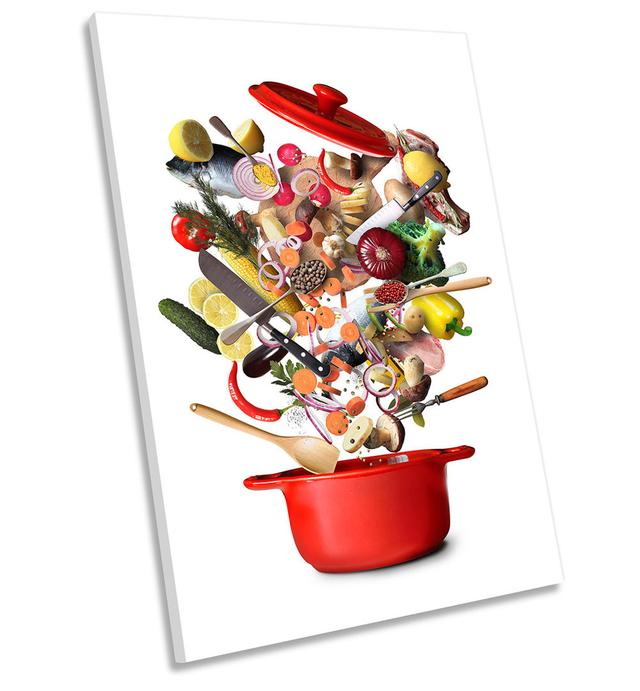 Vegetables Ingredients Kitchen - Wrapped Canvas Graphic Art 17 Stories Size: 76.2cm H x 50.8cm W x 2cm D on Productcaster.