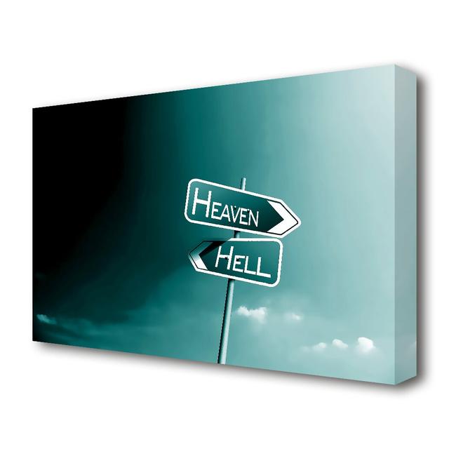 'Heaven And Hell' Textual Art Print on Canvas East Urban Home Size: 50.8 cm H x 81.3 cm W on Productcaster.