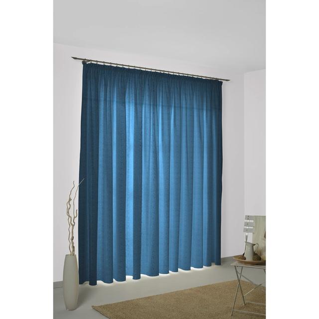 Lord Pencil Pleat Curtain Single Panel, opaque Latitude Run Size: 150cm Width x 245cm Drop, Curtain Colour: Blue on Productcaster.