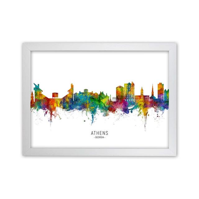 Athens Georgia Skyline by Michael Tompsett - Print Latitude Run Size: 25cm H x 34cm W x 3cm D, Format: White Framed on Productcaster.