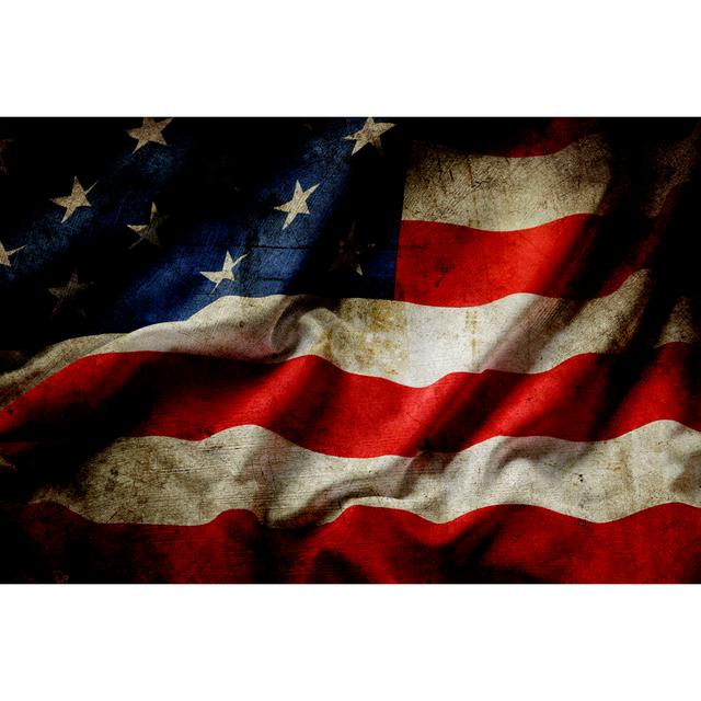 American Flag - Wrapped Canvas Photograph Borough Wharf Size: 30cm H x 46cm W x 3.8cm D on Productcaster.