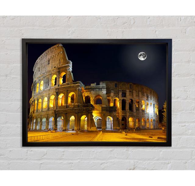 Colosseum Moonlit Night - Single Picture Frame Art Prints on Canvas Bright Star Size: 59.7cm H x 84.1cm W x 3.3cm D on Productcaster.