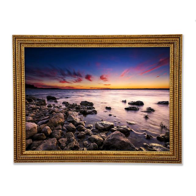 Serene Ocean Rocks - Single Picture Frame Art Prints Highland Dunes Size: 84.1cm H x 118.9cm W x 3cm D on Productcaster.