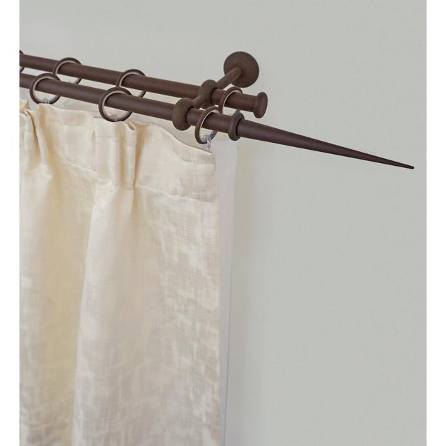 Jenice Curtain Double Pole and Hardware Set Symple Stuff Size: 5cm H x 210cm W x 14cm D, Finish: Rust Brown on Productcaster.