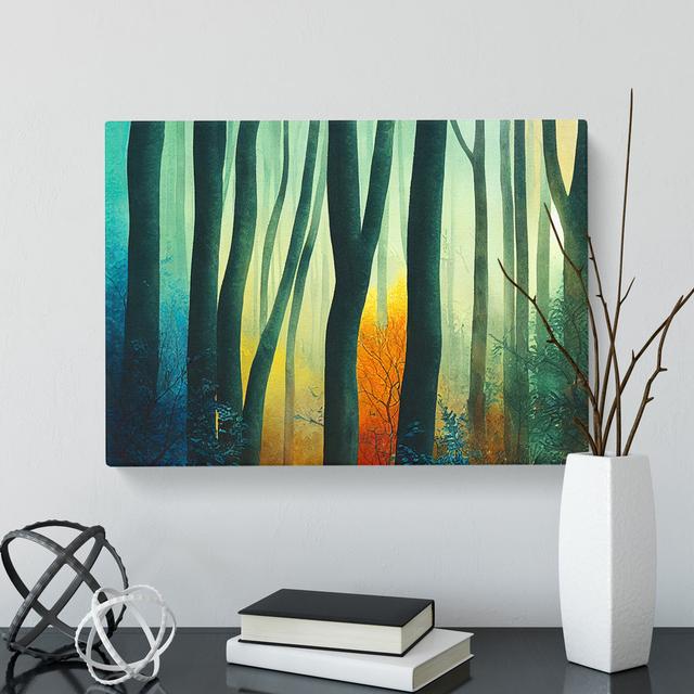 Beauteous Colourful Forest - Wrapped Canvas Graphic Art Alpen Home Size: 50cm H x 76cm W x 3cm D on Productcaster.