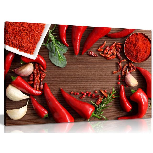 Chilli Pepper Spice Food - Wrapped Canvas Print Panther Print Size: 20cm H x 31cm W on Productcaster.