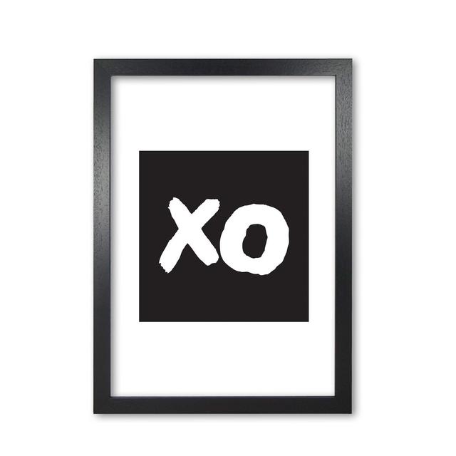 XO Black Square - Typography Print on Paper East Urban Home Format: Black Grain Frame, Size: 42 cm H x 30 cm W x 5 cm D on Productcaster.