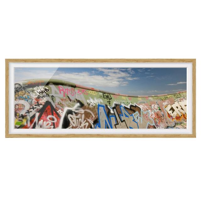 Paradise for Skaters - Picture Frame Graphic Art Ebern Designs Size: 40cm H x 100cm W x 2cm D, Frame Option: Brown Framed on Productcaster.