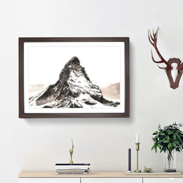 Matterhorn Mountain Switzerland - Picture Frame Graphic Art Print East Urban Home Size: 45cm H x 63cm W x 2cm D, Frame Option: Walnut Framed on Productcaster.