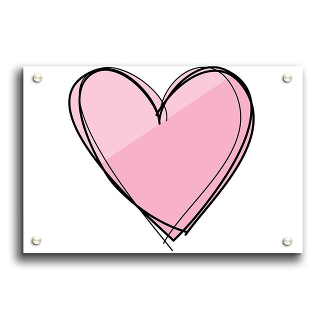 Pink Heart - Unframed Graphic Art Print on Paper East Urban Home Size: 84.1cm H x 118.9cm W on Productcaster.