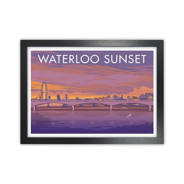 London Waterloo Travel Art Print By Stephen Millership A4 / Canvas Rosalind Wheeler Format: Black Framed Paper, Size: 25cm H x 34cm W x 3cm D on Productcaster.