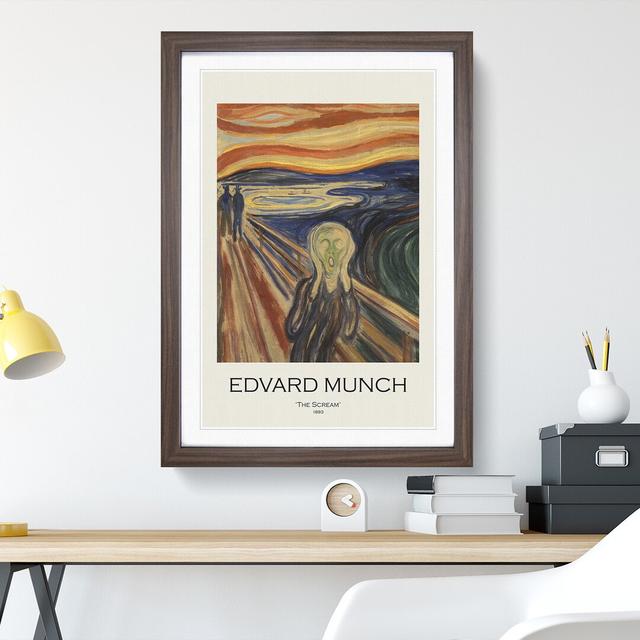 The Scream by Edvard Munch - Picture Frame Painting East Urban Home Frame Option: Walnut Framed, Size: 48cm H x 36cm W x 2cm D on Productcaster.