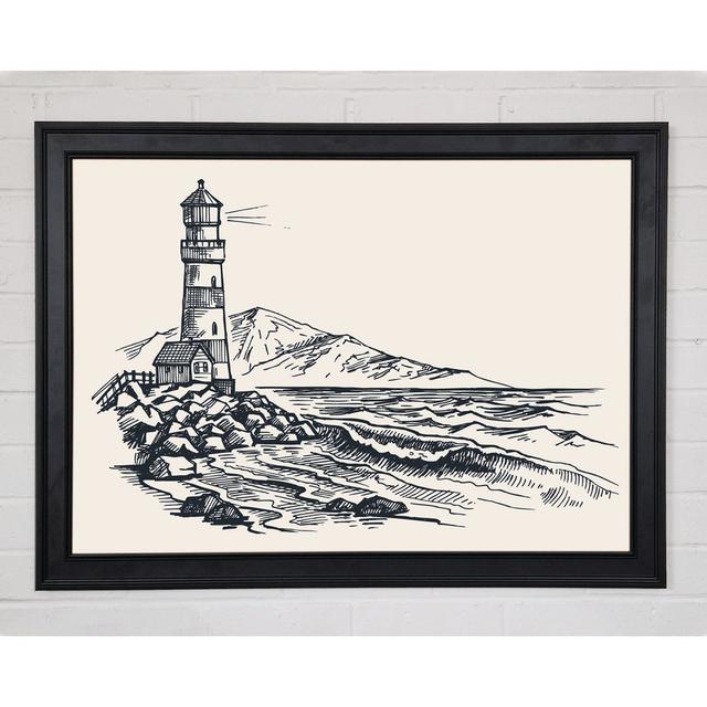 The Lighthouse On The Coast Framed Print Longshore Tides Size: 59.7cm H x 84.1cm W x 1.5cm D, Format: Natural Framed Paper on Productcaster.