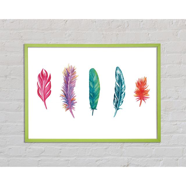 Red Indian Rainbow Feathers - Single Picture Frame Art Prints Latitude Vive Size: 29.7cm H x 42cm W x 2cm D on Productcaster.