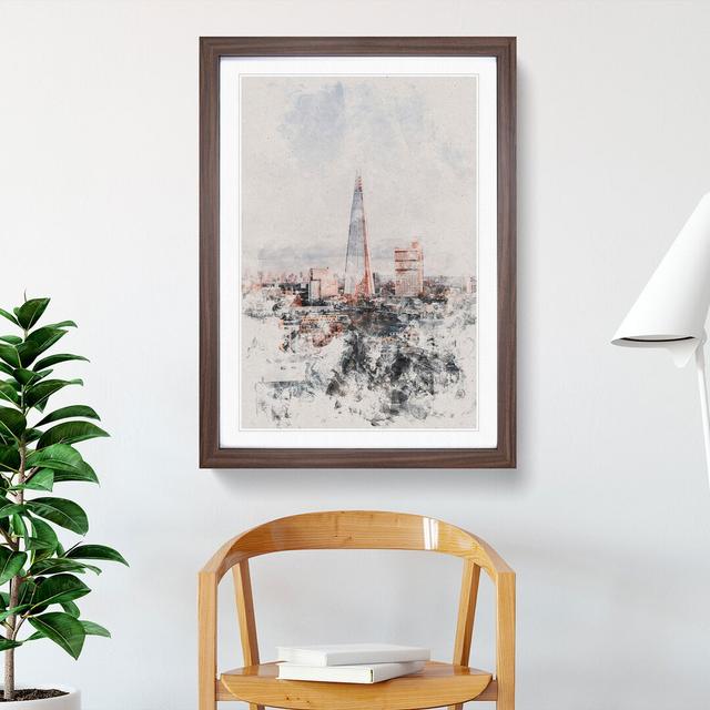 The Shard in London Vol.5 - Picture Frame Graphic Art East Urban Home Frame Option: Walnut Framed, Size: 65cm H x 48cm W x 2cm D on Productcaster.