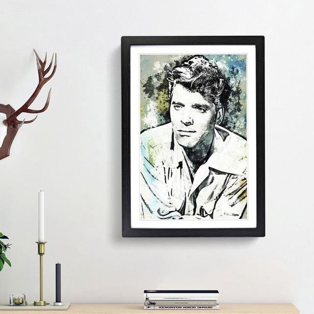 Burt Lancaster in Abstract - Picture Frame Graphic Art Print East Urban Home Size: 87cm H x 62cm W x 2cm D, Frame Option: Black Framed on Productcaster.