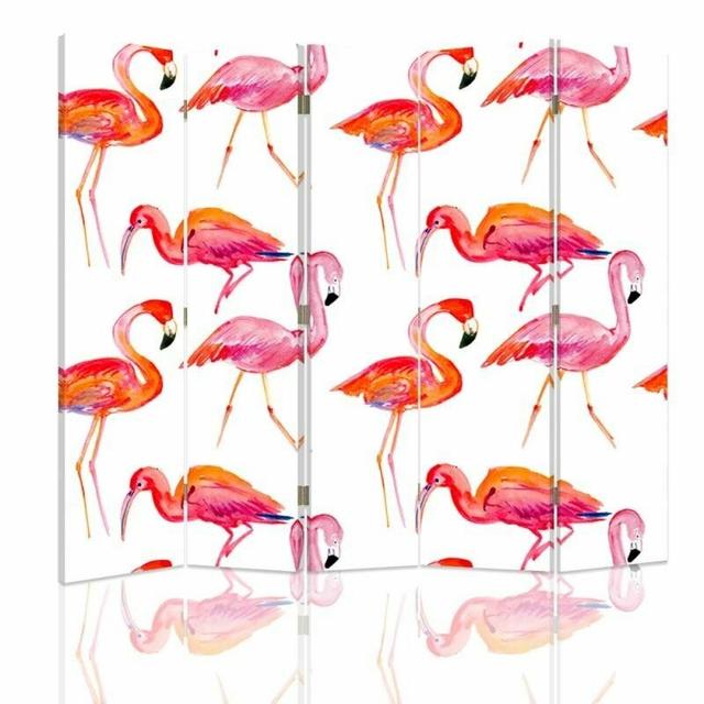 Paravent Flamingos mit 5 Paneelen Sansibar Home on Productcaster.