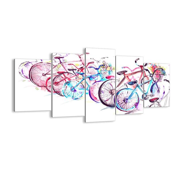 Antymoto Congress - 5 Piece Graphic Art Print Set on Glass Ebern Designs Size: 85cm H x 160cm W x 1.8cm D on Productcaster.