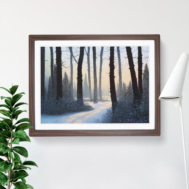 Compelling Winter Forest - Single Picture Frame Print Alpen Home Size: 34cm H x 46cm W x 2cm D, Frame Colour: Walnut on Productcaster.