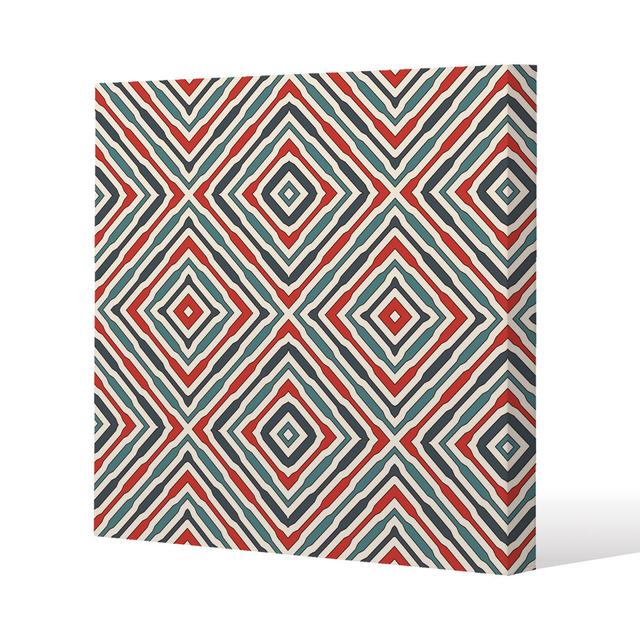 Repeated Squares And Rhombuses Ornamental Abstract Tribal Motif Canvas Print Andrew Lee on Productcaster.