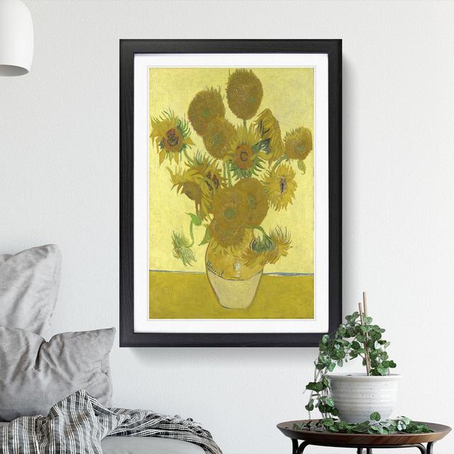 The Sunflowers by Vincent Van Gogh - Picture Frame Painting East Urban Home Frame Option: Black Framed, Size: 65cm H x 48cm W x 2cm D on Productcaster.