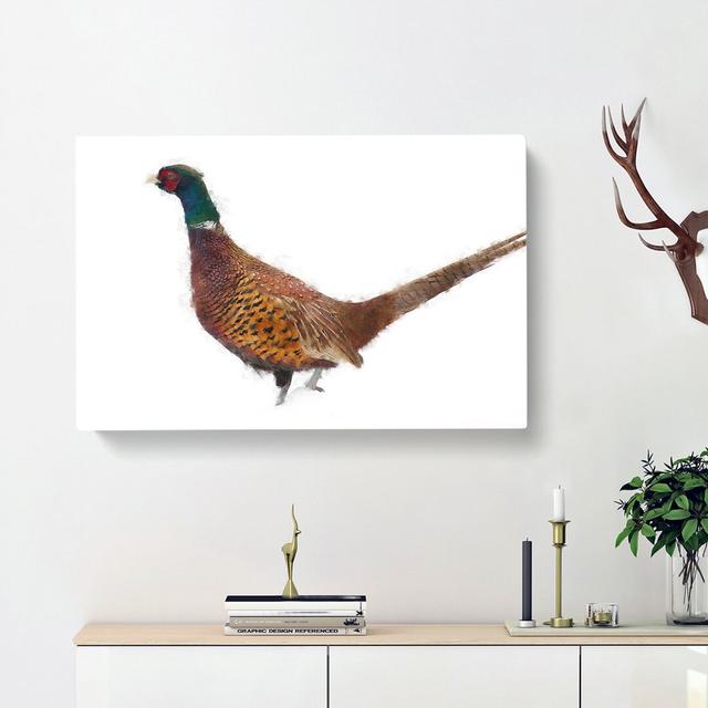 Pheasant Bird in Winter - Wrapped Canvas Painting Print East Urban Home Size: 50cm H x 76cm W x 3cm D on Productcaster.