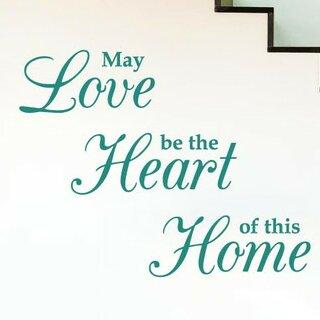 May Love Be The Heart Of This Home Wall Sticker East Urban Home Colour: Blue, Size: Large on Productcaster.