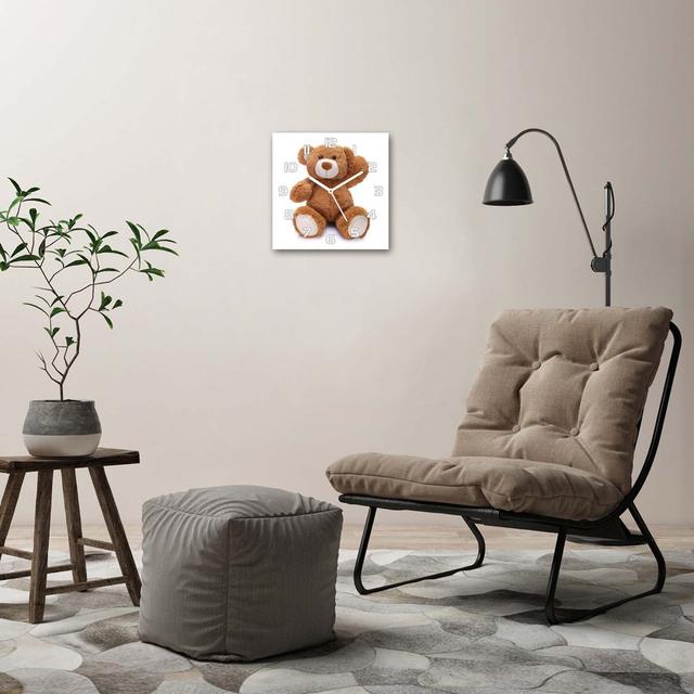 Jewa Teddy Bear Silent Wall Clock East Urban Home Colour: White on Productcaster.