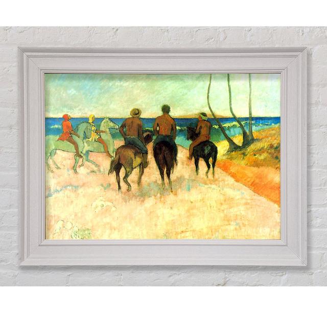 Gauguin Riding On The Beach 2 Framed Print Highland Dunes Size: 42cm H x 59.7cm W x 8cm D, Format: Gold/Black Framed Paper on Productcaster.