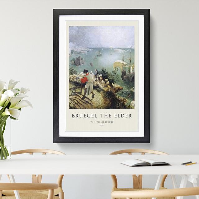 The Fall of Icarus by Pieter Bruegel the Elder - Picture Frame Painting East Urban Home Size: 48cm H x 36cm W x 2cm D, Frame Option: Black Framed on Productcaster.