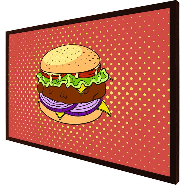 Lovington The Pop Art Illustration Of Burger - Single Picture Frame Art Prints ClassicLiving Size: 25cm H x 31cm W x 4cm D, Frame Option: Brown Framed on Productcaster.