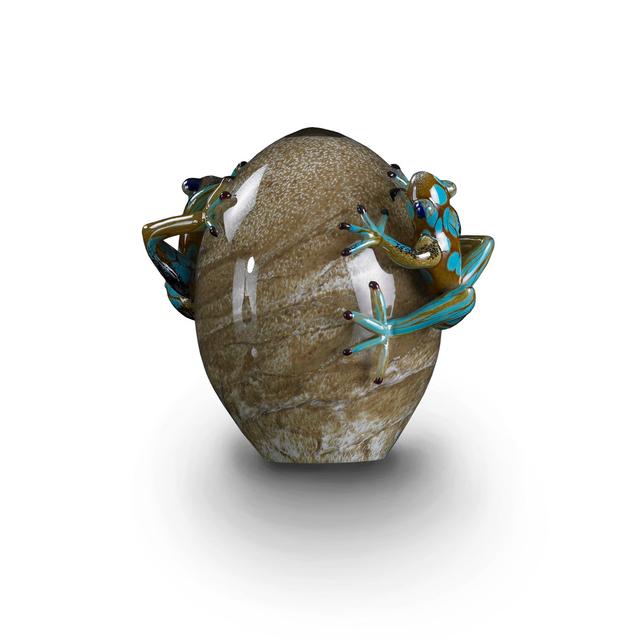 Nelya Egg with Frogs Sculpture Ivy Bronx on Productcaster.