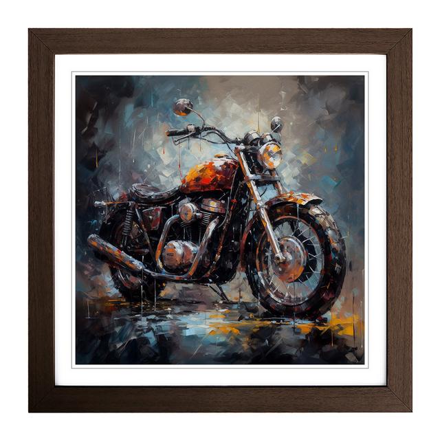 Motorcycle Palette Knife Painting - Single Picture Frame Art Prints on Wood Borough Wharf Format: Walnut on Productcaster.