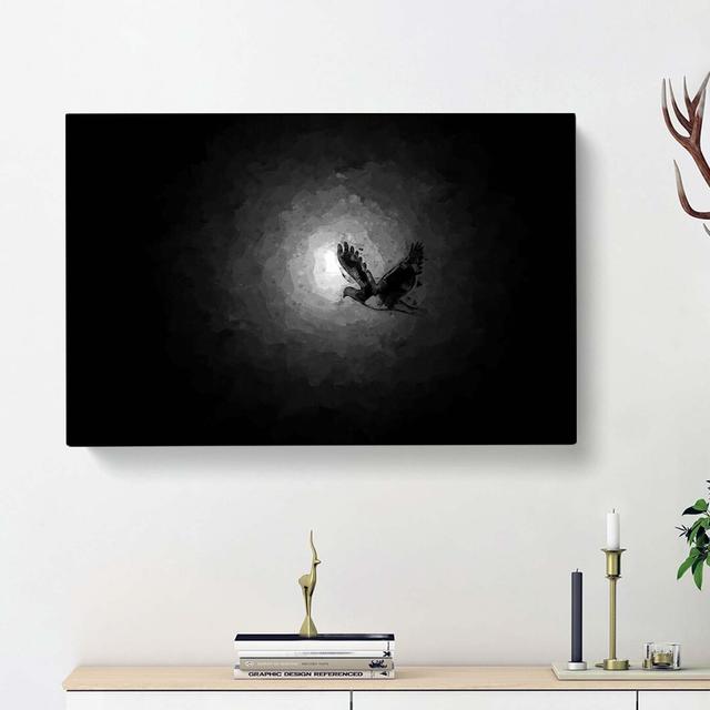 Flying Dove Bird in Abstract - Wrapped Canvas Graphic Art Print East Urban Home Size: 35cm H x 50cm W x 3cm D on Productcaster.