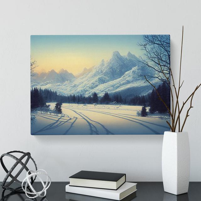 XXX-H1022-WF-10246X Winter Sunrise Mountains Vol.2 - Wrapped Canvas Painting Alpen Home Size: 35cm H x 50cm W x 3cm D on Productcaster.