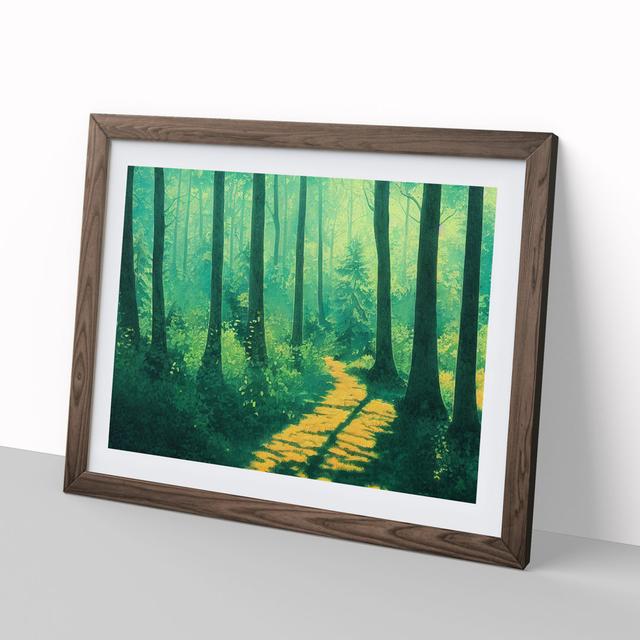 Summer Forest Pathway Vol.5 - Picture Frame Graphic Art Alpen Home Size: 46cm H x 64cm W x 2cm D, Frame Colour: Walnut Framed on Productcaster.