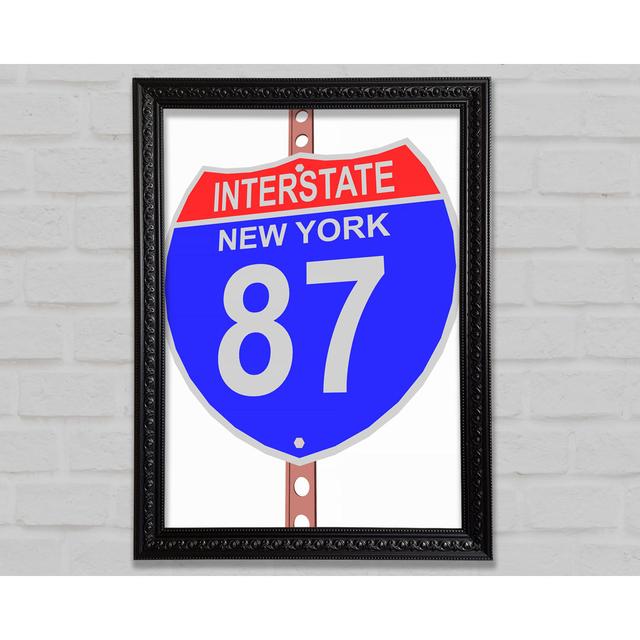 Interstate 87 Sign - Print Happy Larry Format: Black Framed Paper, Size: 42cm H x 59.7cm W x 3cm D on Productcaster.