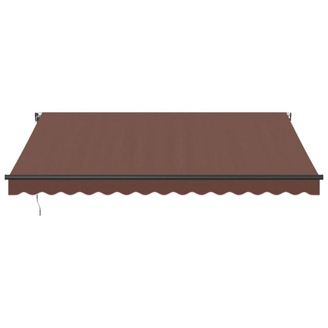 DEvidaxl Polyester Cover Retractable Patio Awning DEvidaxl Size: 400 x 350cm, Colour: Brown, Pattern: Solid Colour on Productcaster.