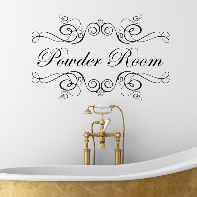 Powder Room Wall Sticker East Urban Home Colour: Dark Grey on Productcaster.