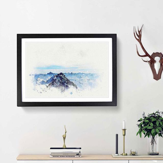 Snow Covered Tannheim Mountains in Abstract - Picture Frame Graphic Art Print East Urban Home Frame Option: Black Framed, Size: 48cm H x 65cm W x 2cm on Productcaster.